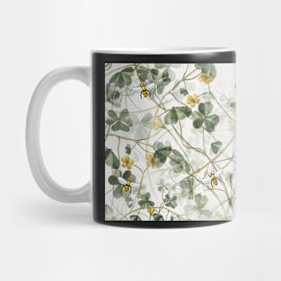 Green Clover Shamrocks and Honeybees Mug